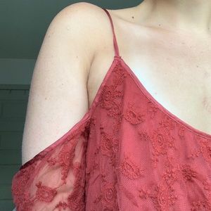 off the shoulder lace top